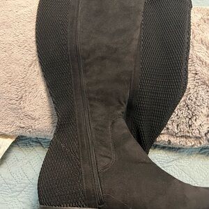 Stretch Elegant Black over the knee Women's Boots